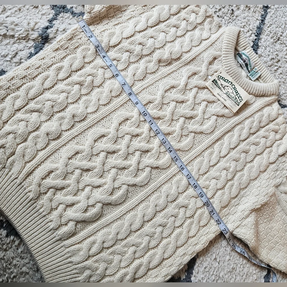 Aran Crafts 100% Merino Wool Sweater Medium - Picture 2 of 4